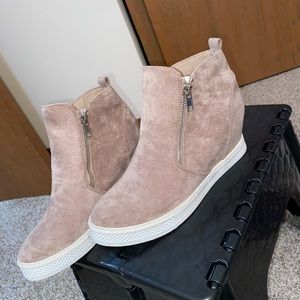 Taupe Wedge Sneakers